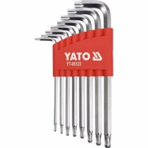 L-Torx võtmete komplekt 9-osaline (T10-T50) auguga