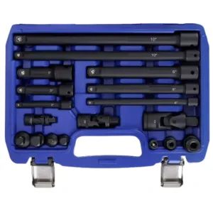 Löökpikenduste ja adapterite komplekt 1/4"+3/8"+1/2" 18 osa